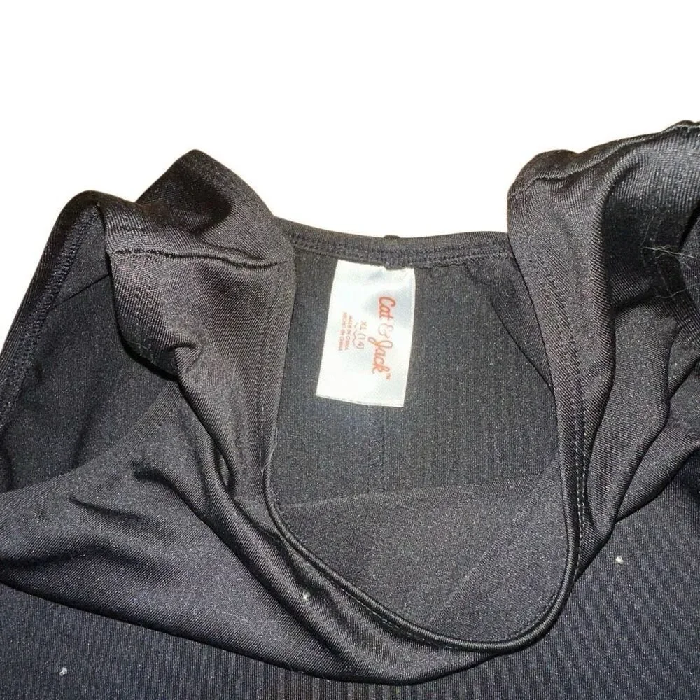Cat& Jack  one piece leotard sz 14 rhinestone black shirts built in